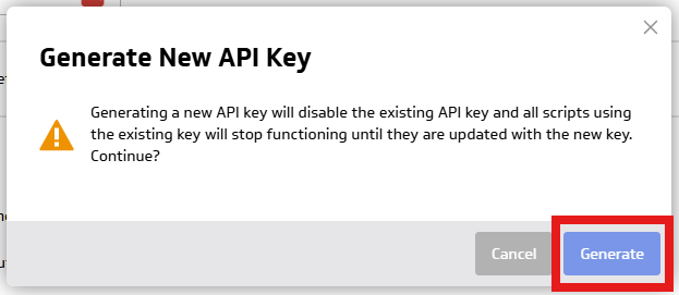 API Key をコピー