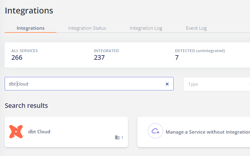 Admina integration search screen