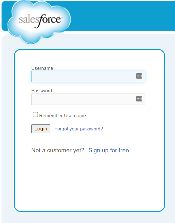 Salesforceログイン画面