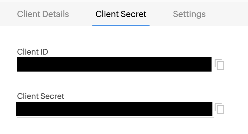 Client Secret tab