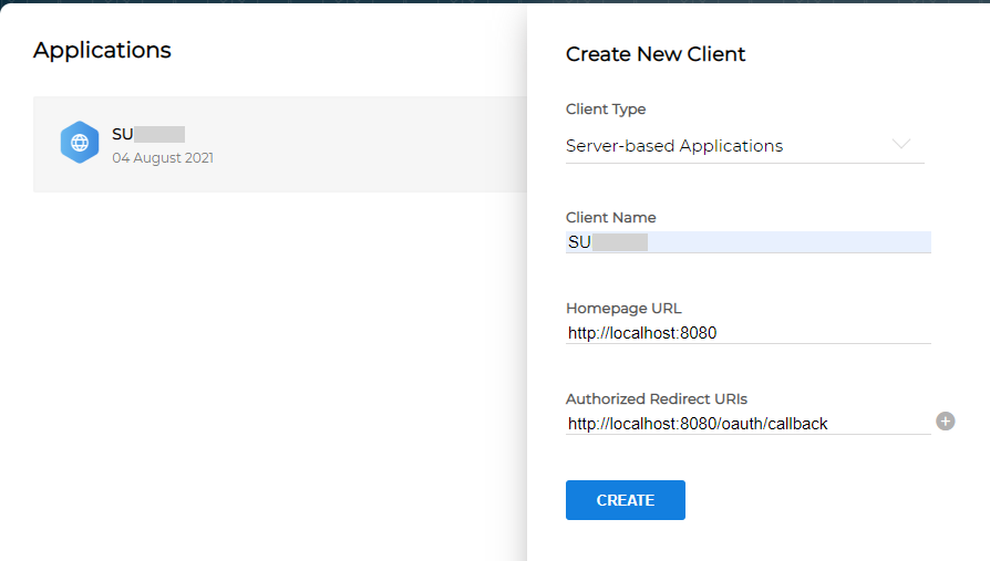 OAuth アプリ作成