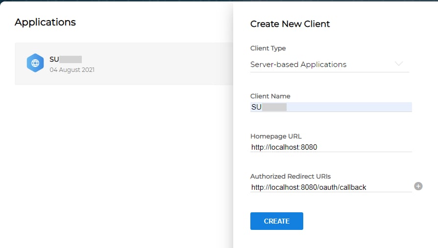 OAuth アプリ作成