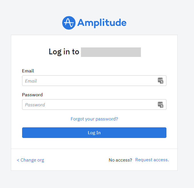 Amplitude login screen