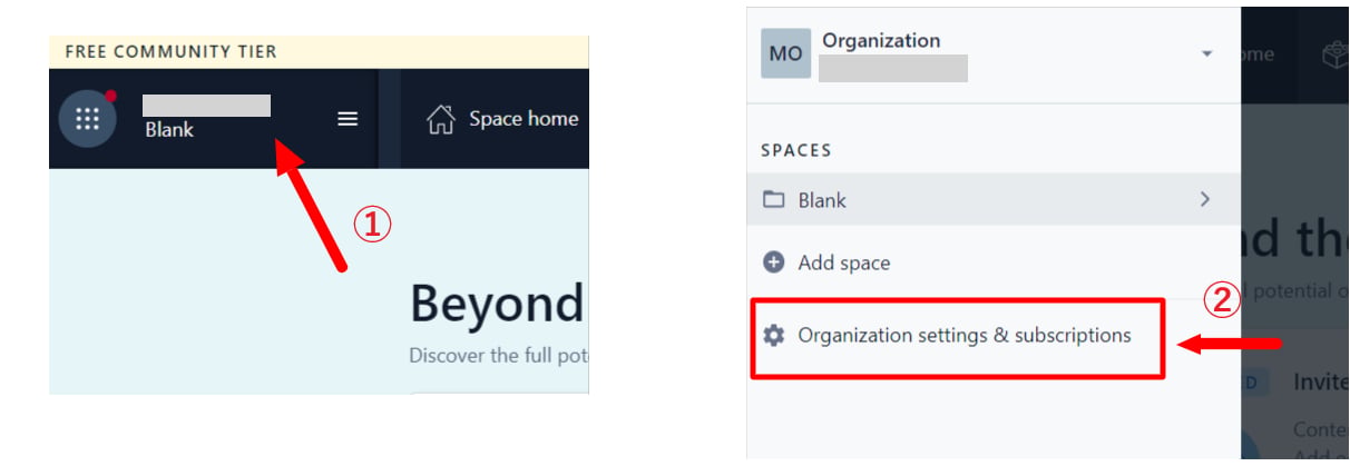 Organization設定メニュー