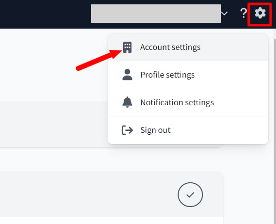 Account settings画面