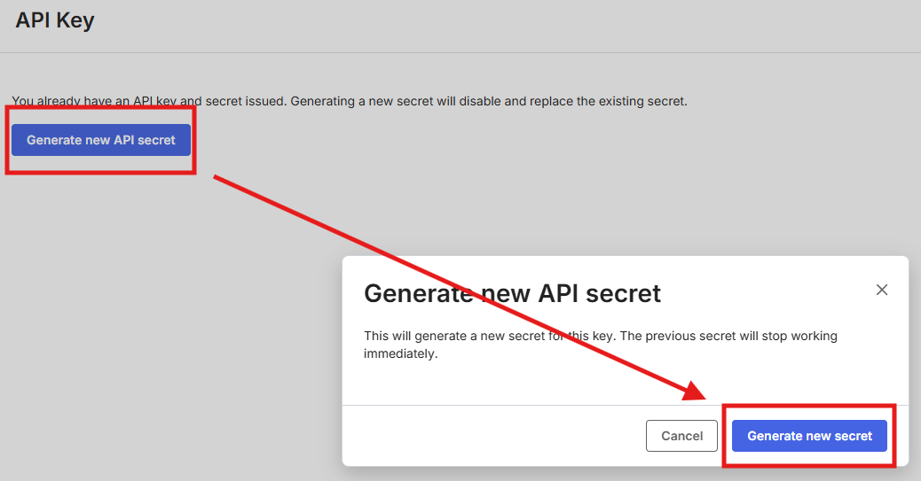 Generate new secret