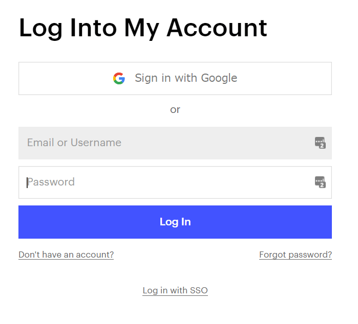 Webflowログインページ