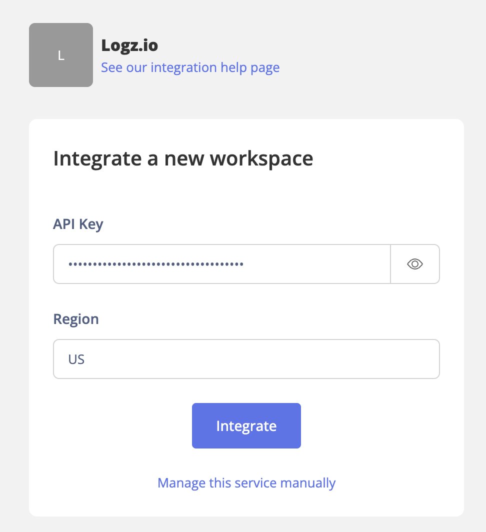 Integration setup screen