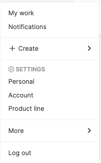 Account menu