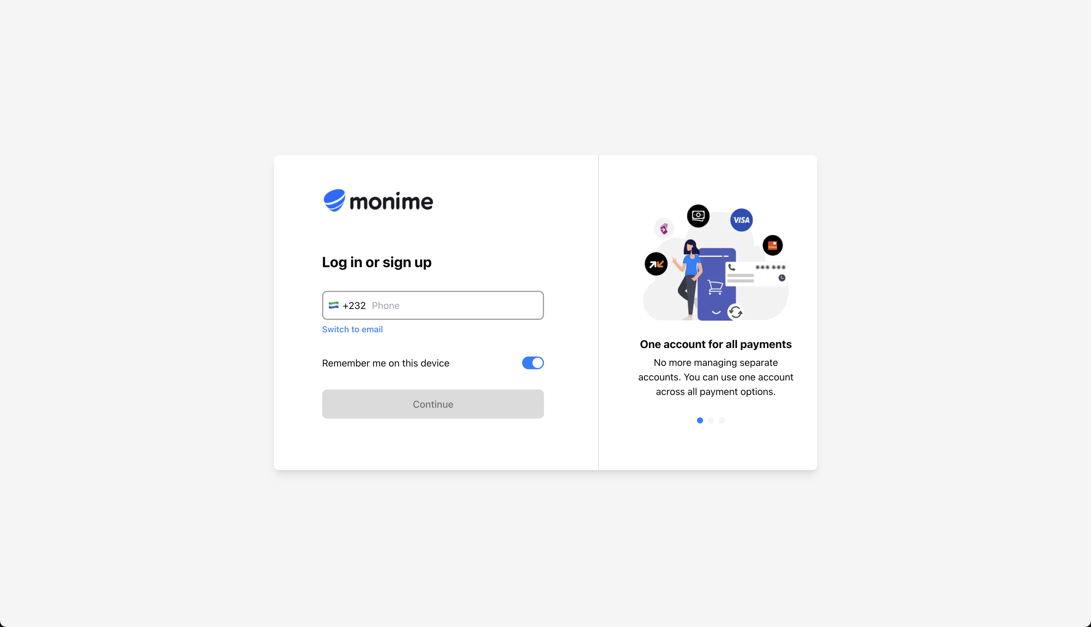 Login / Signup Screen