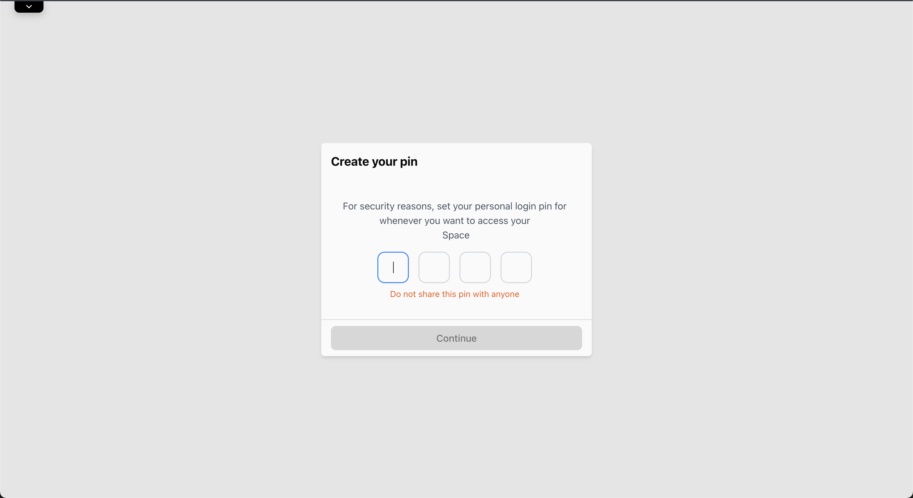 Create Space PIN