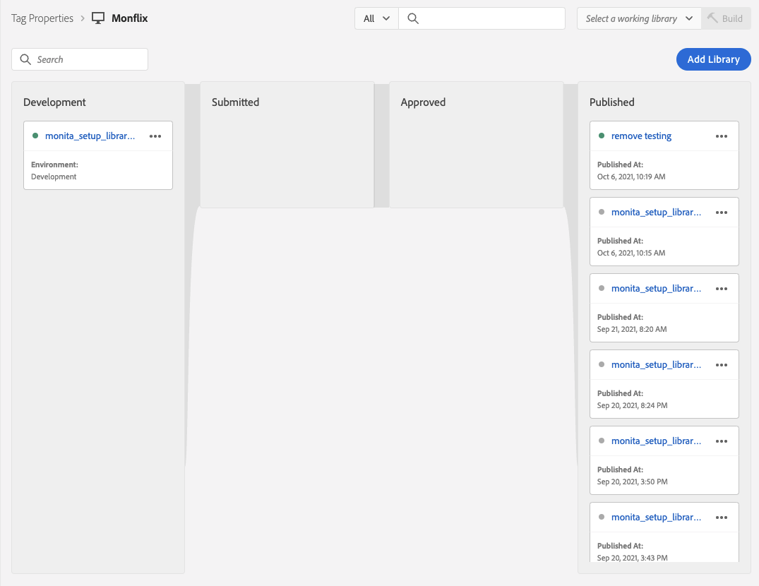 Open Deployment Screen in Adobe Launch