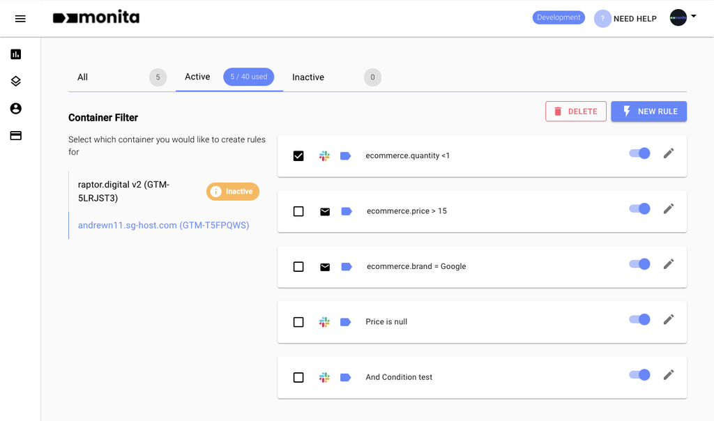 Select alerts from list
