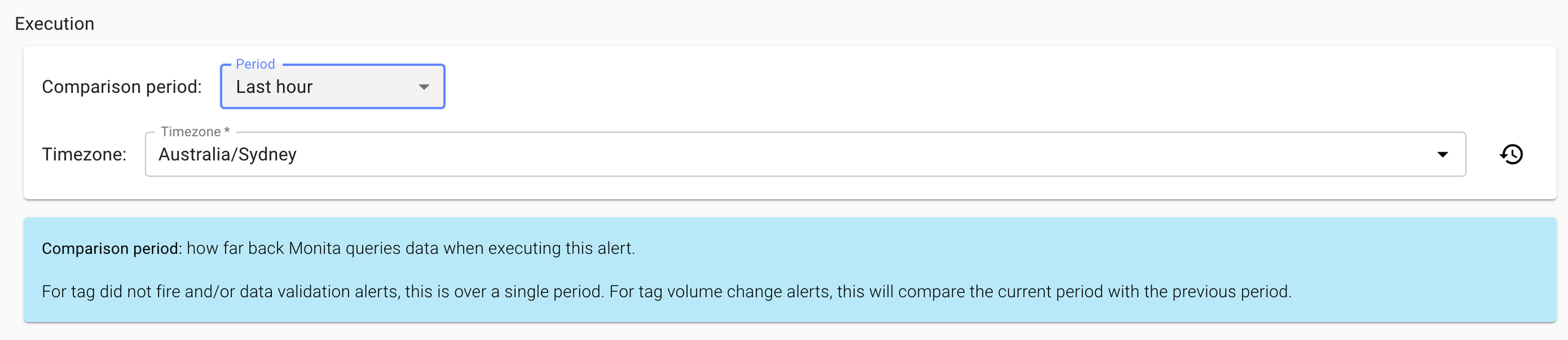 Set execution period