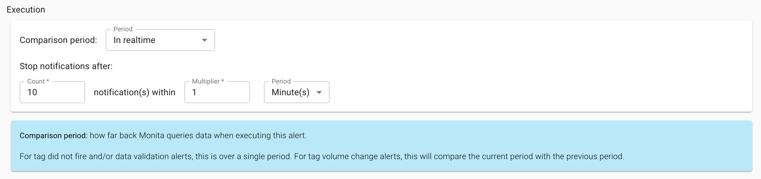 Set execution period