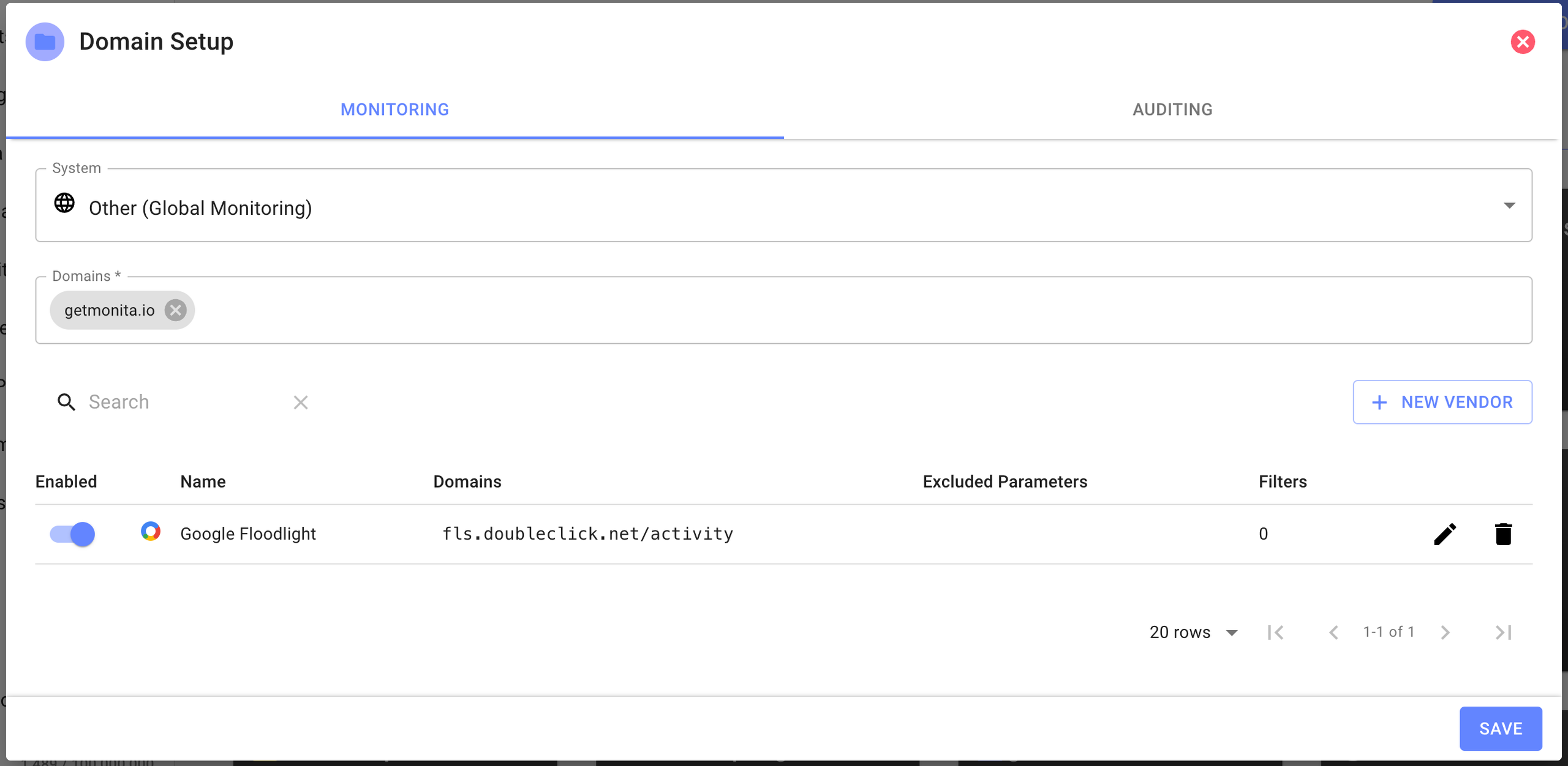 Vendor added to list