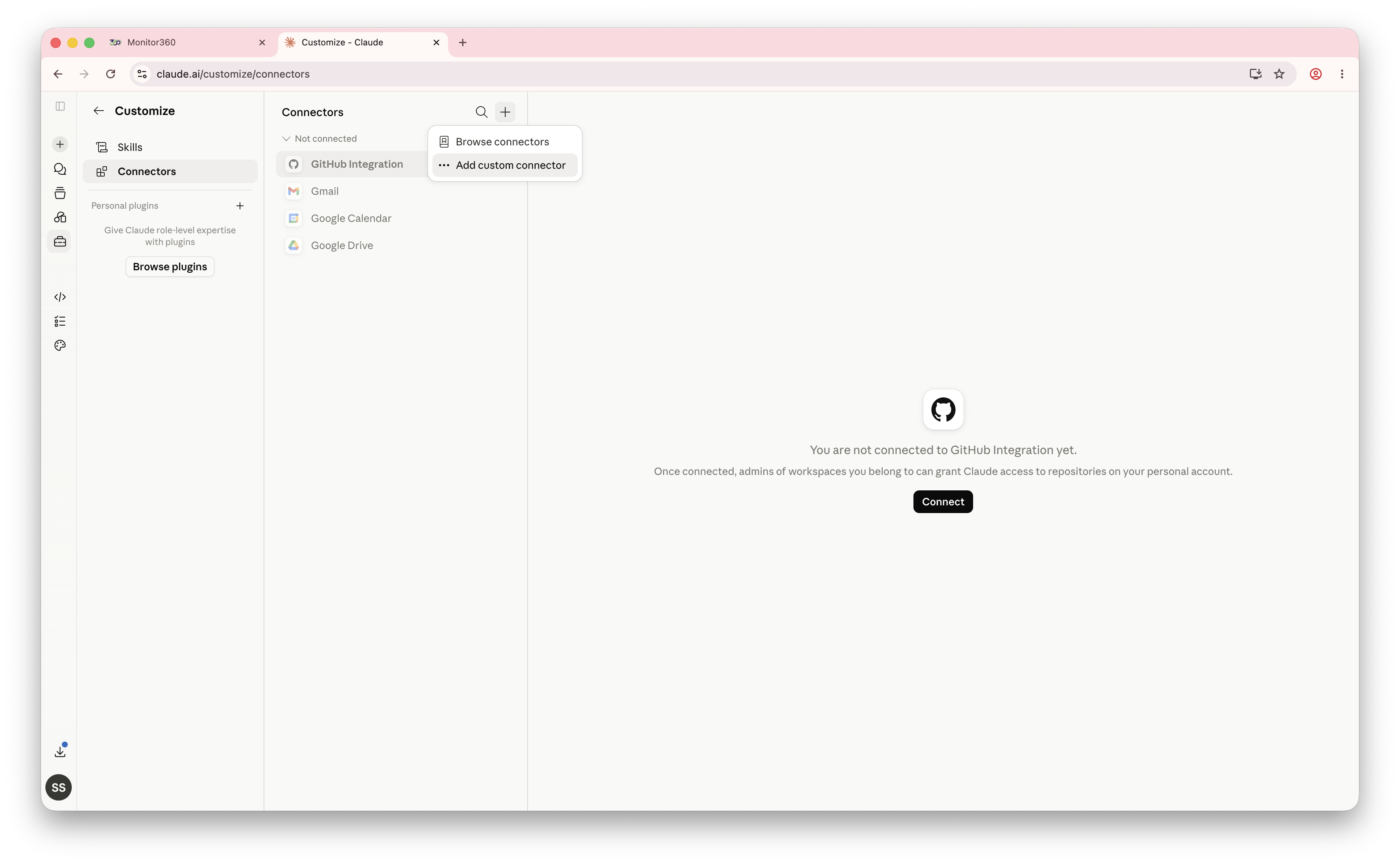 Claude Add custom connector