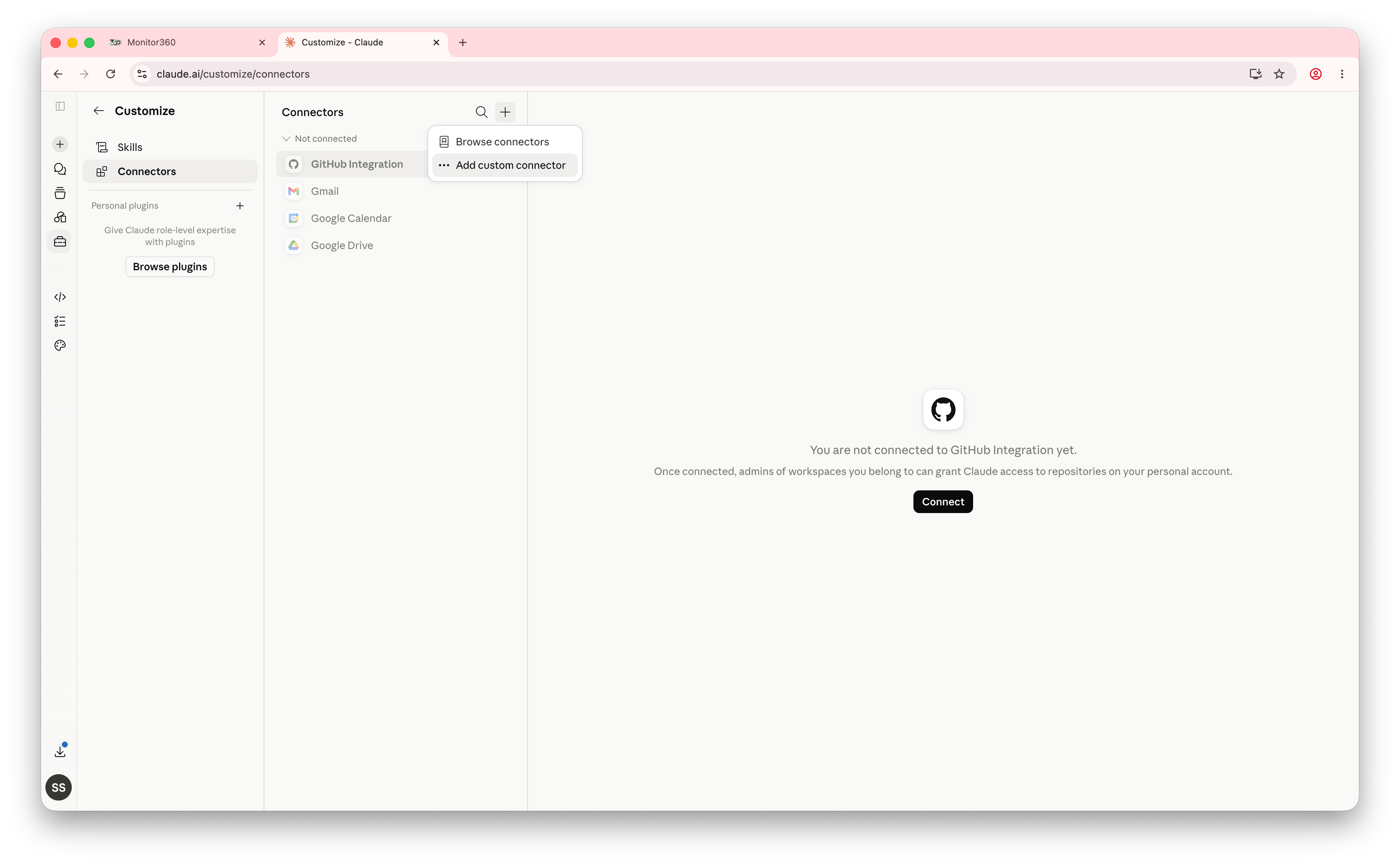 Claude Add custom connector