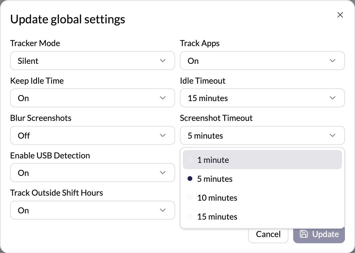 Screenshot timeout screen