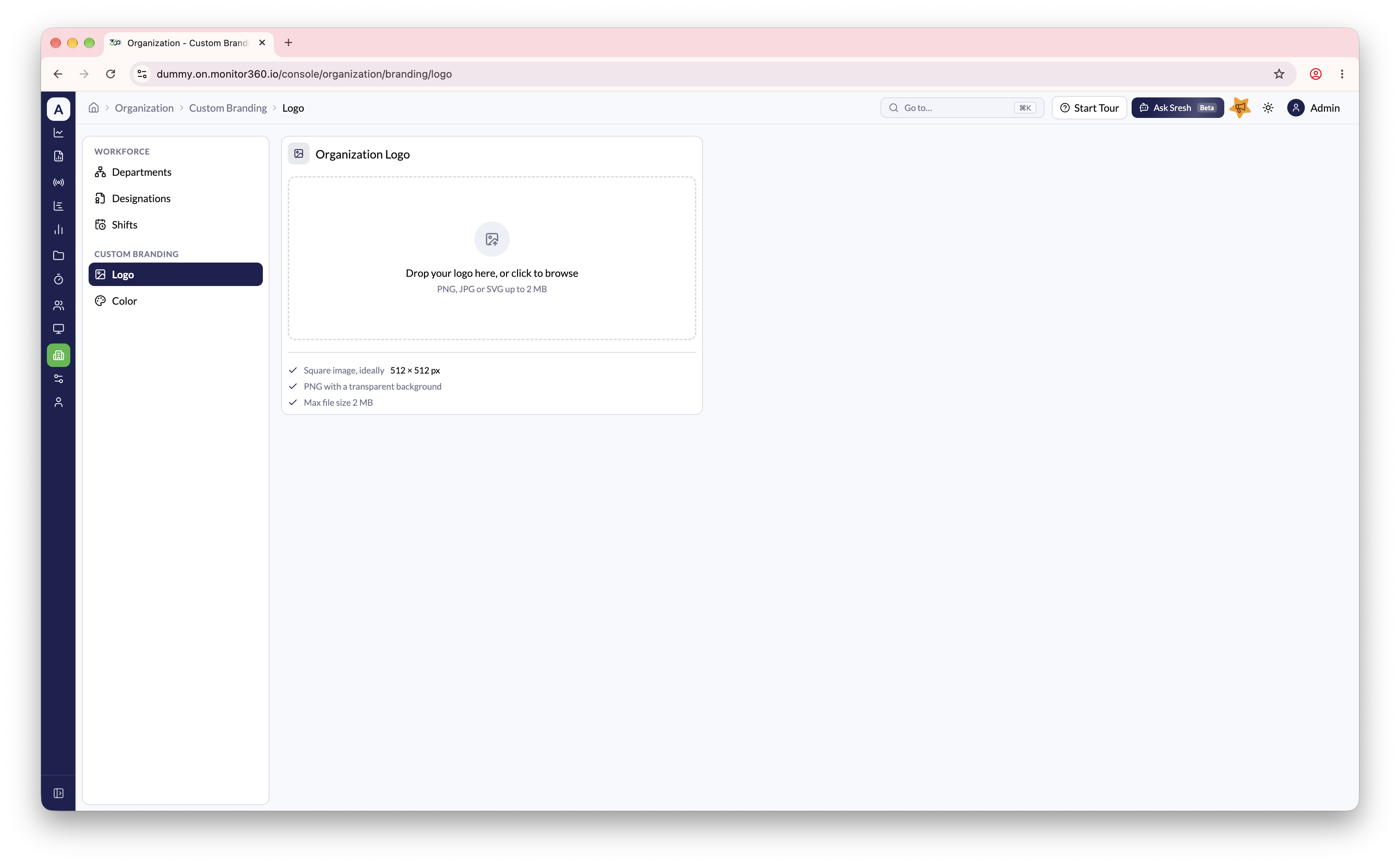 Screenshot needed: Custom Branding - Logo page