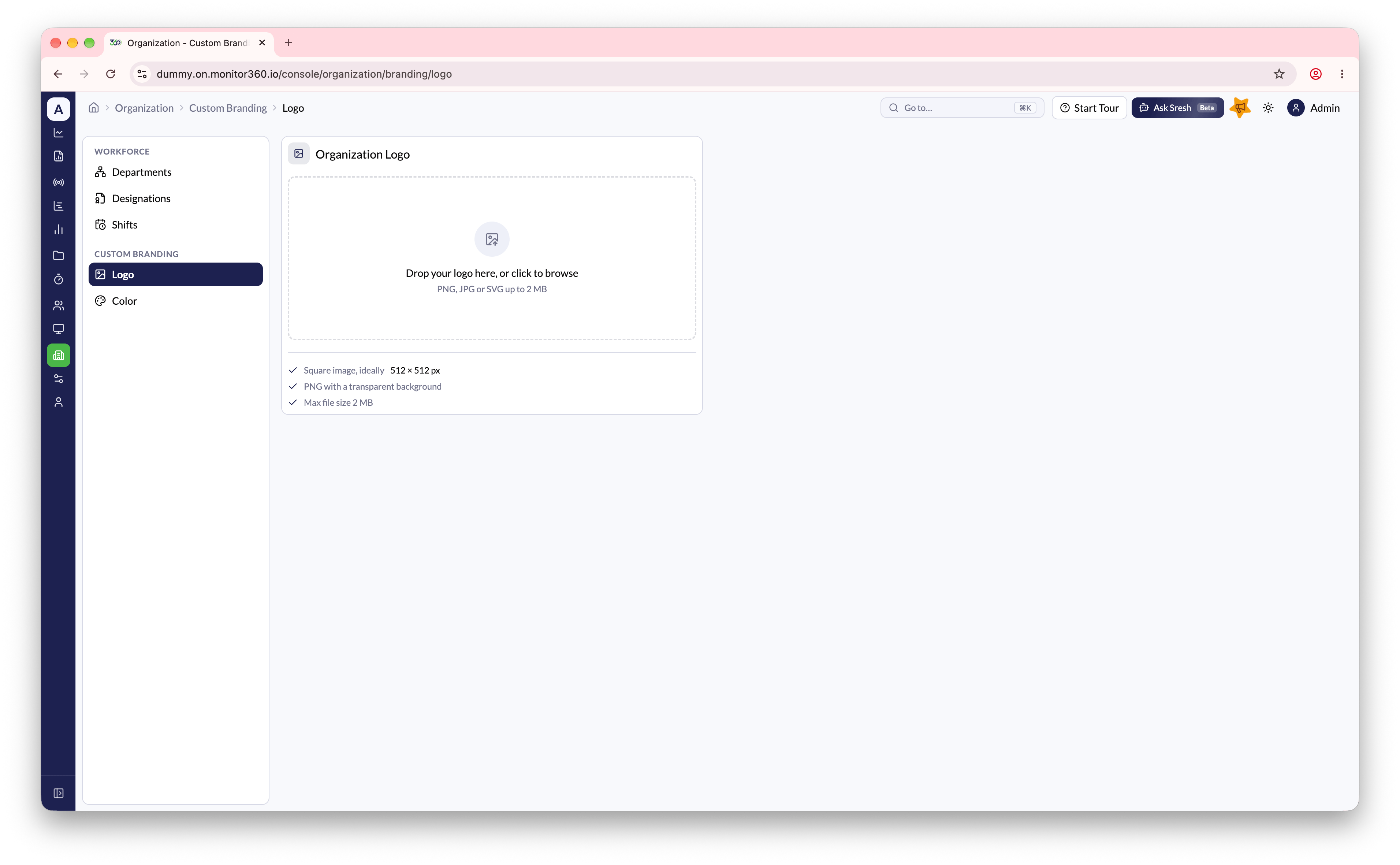 Screenshot needed: Custom Branding - Logo page
