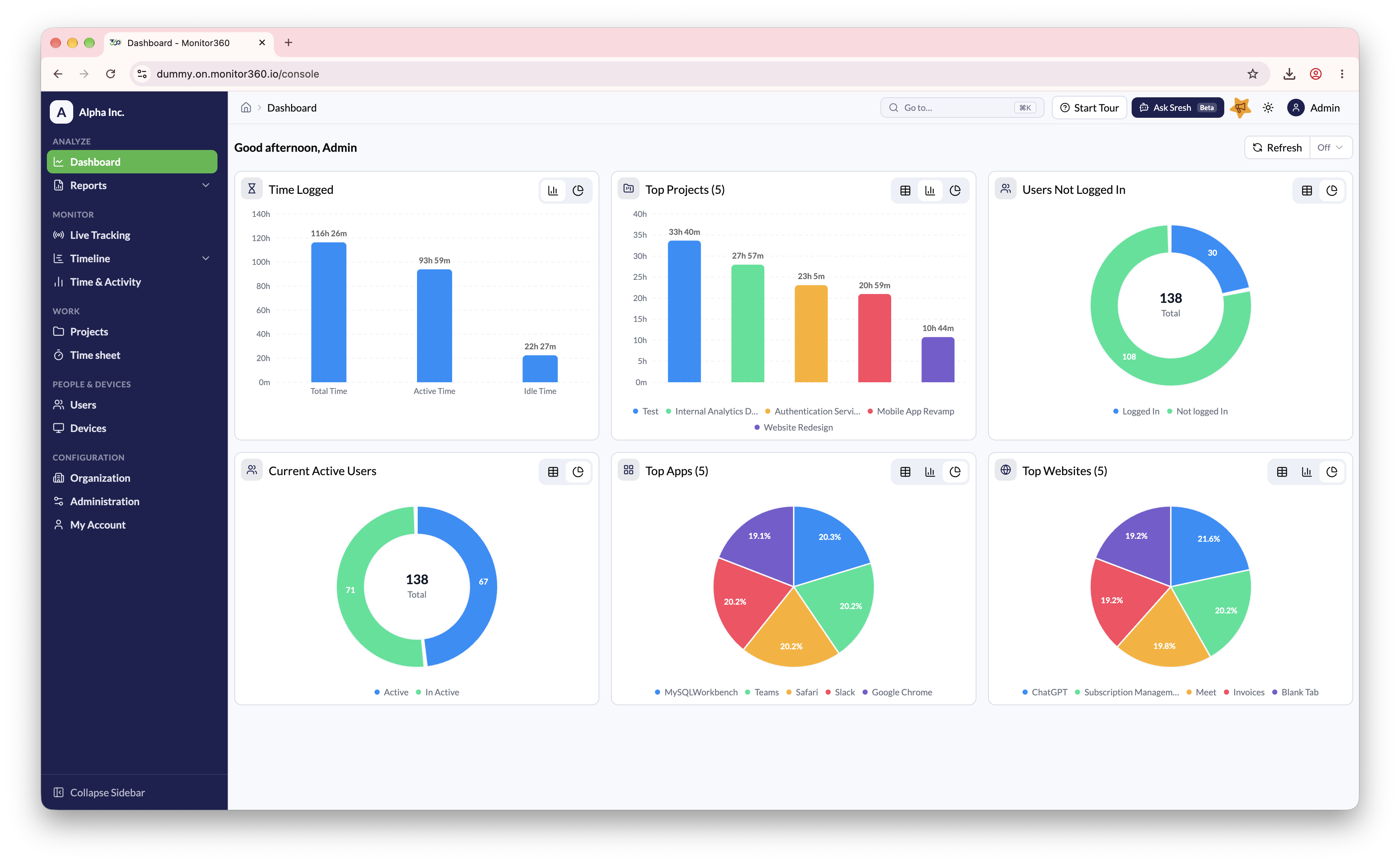 Screenshot needed: Dashboard home page