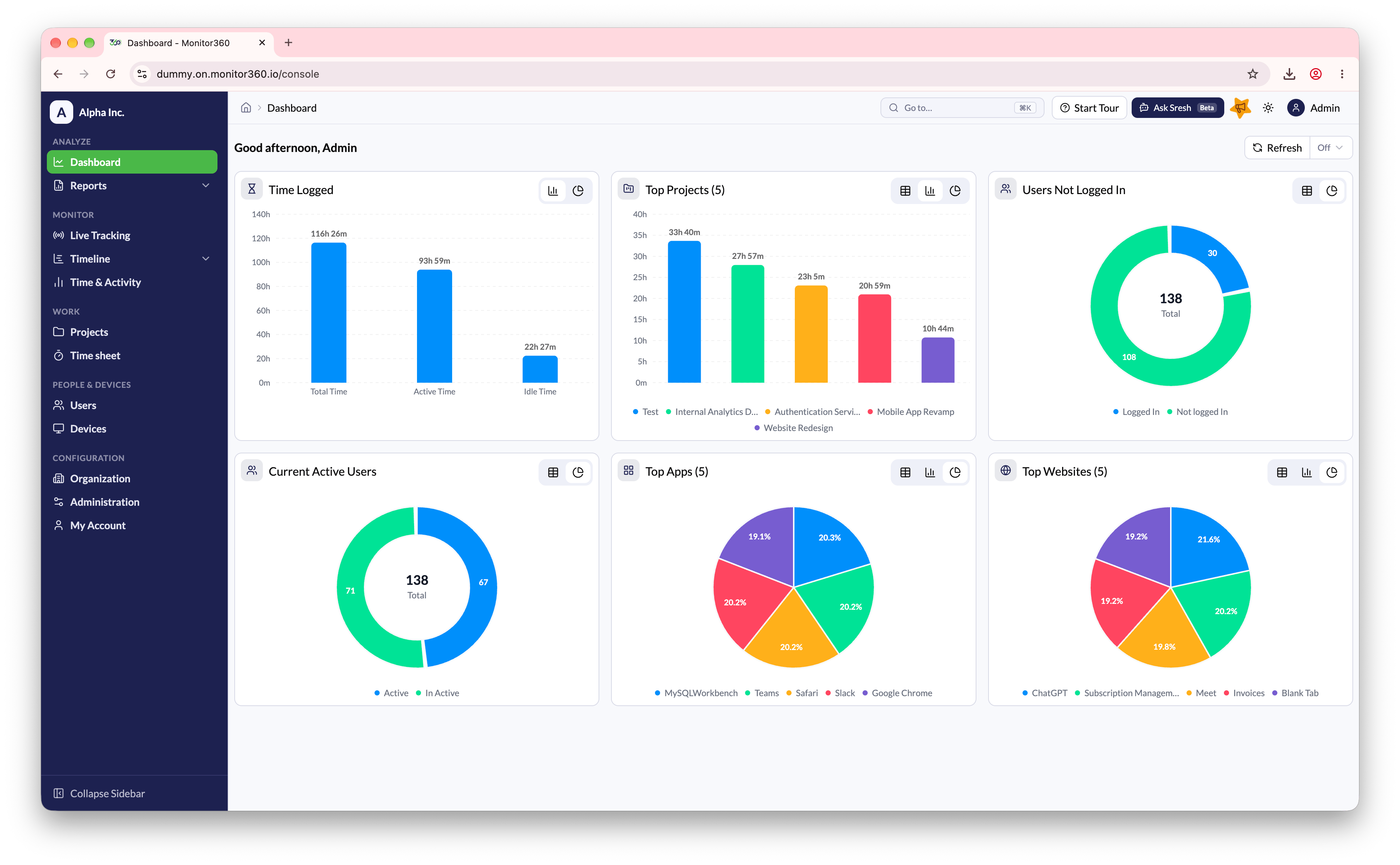 Screenshot needed: Dashboard home page