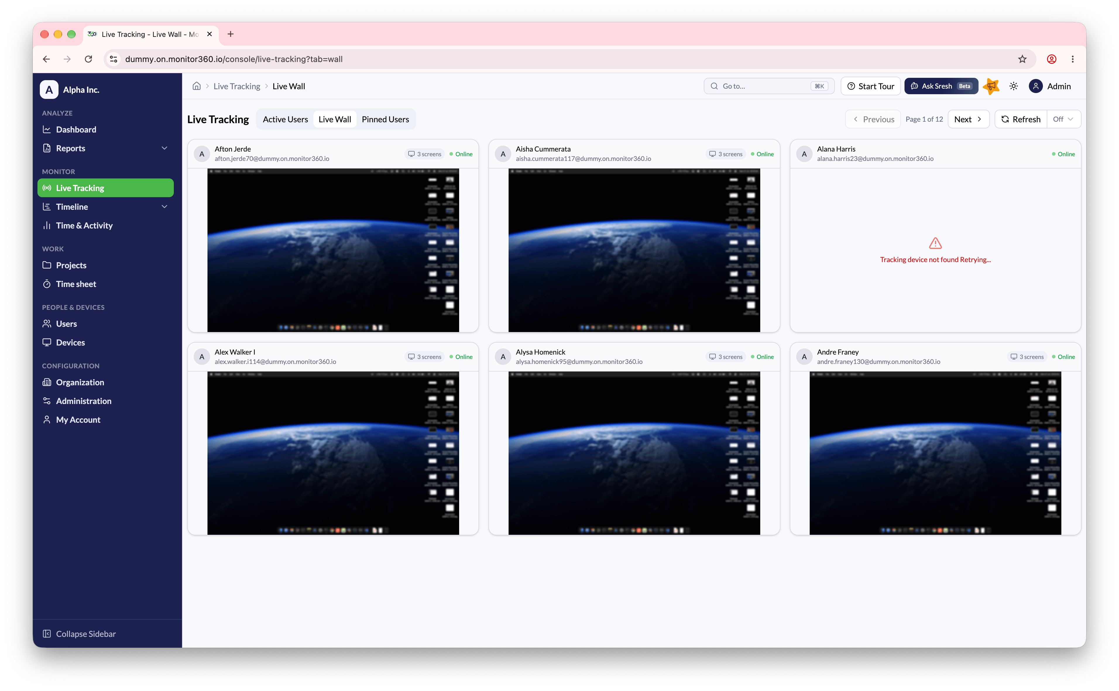 Screenshot needed: Live Wall grid of user streams