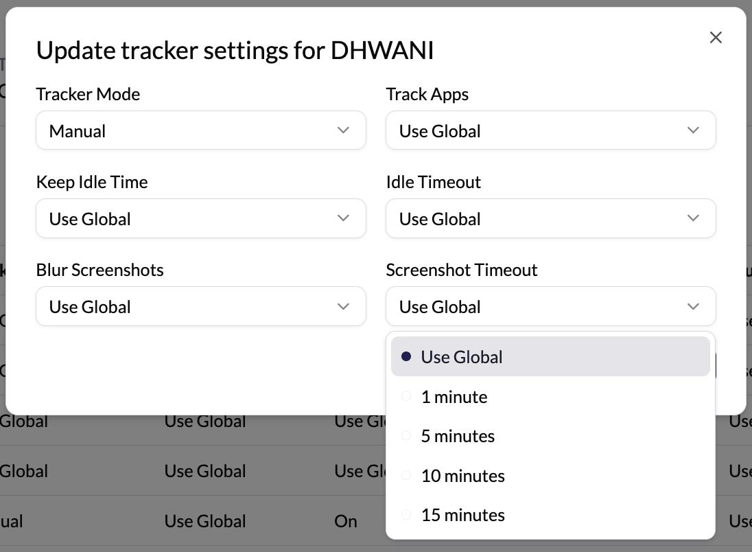 Screenshot timeout screen