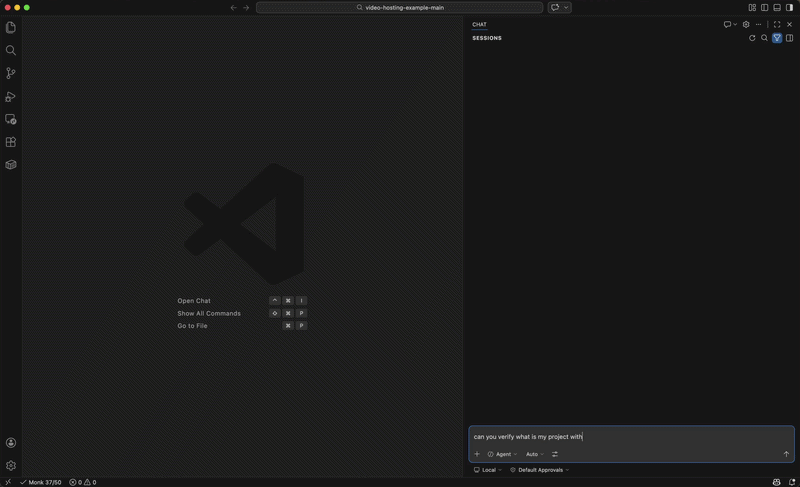 VSCode agent communicating with Monk
