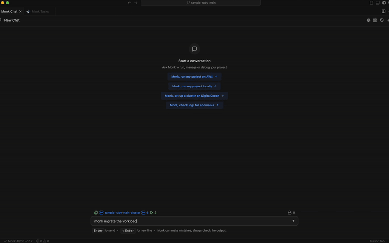 Workload migration inside cluster example