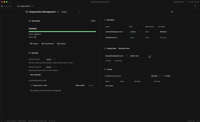 Monk Roles Management