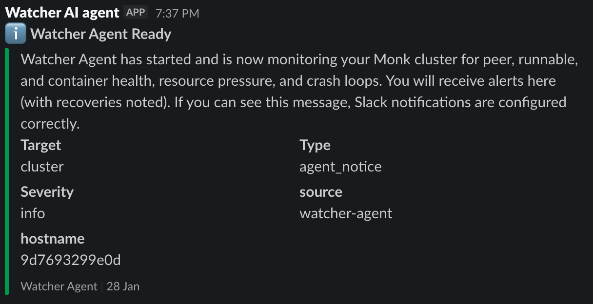 Slack Watcher Alert Started