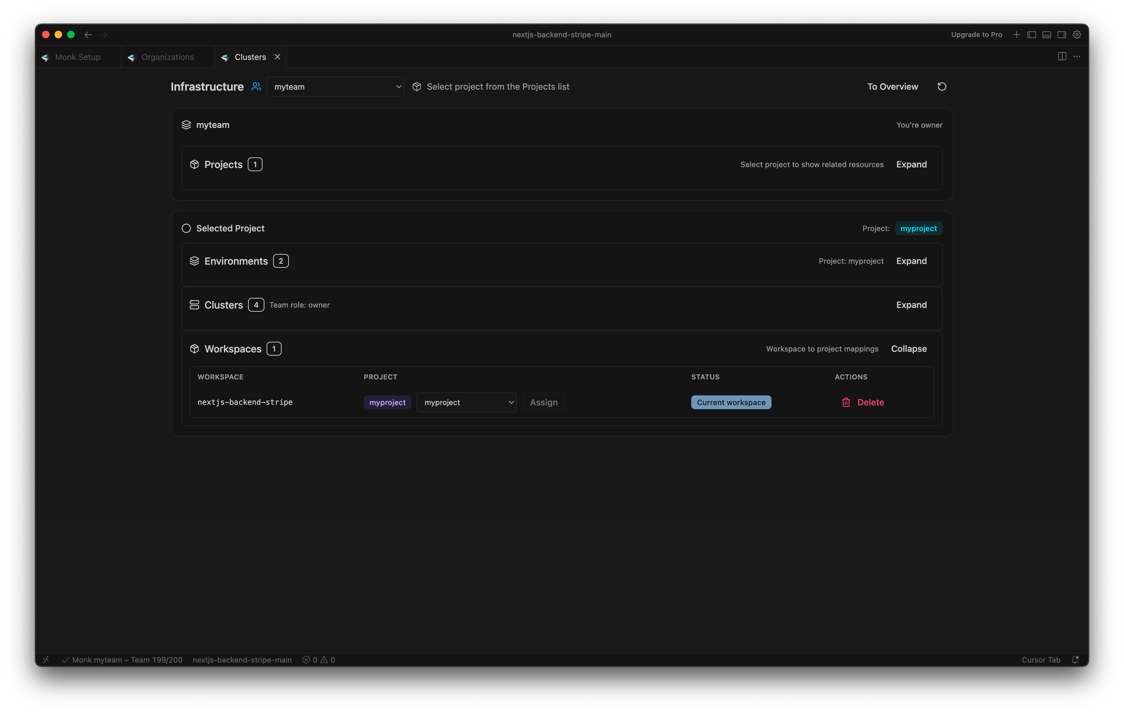 Monk Team Feature Workspace Management