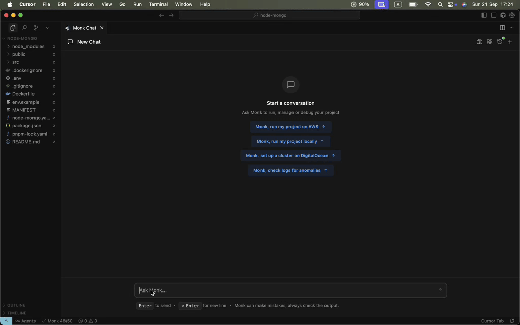 Deploy project with monk