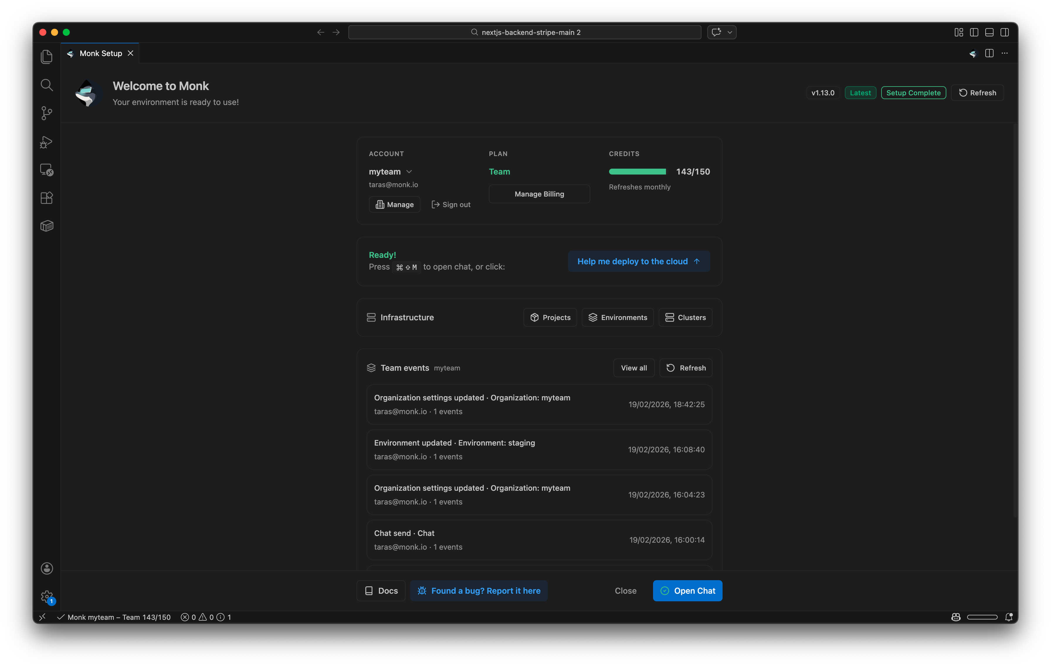 Monk Team Features Management
