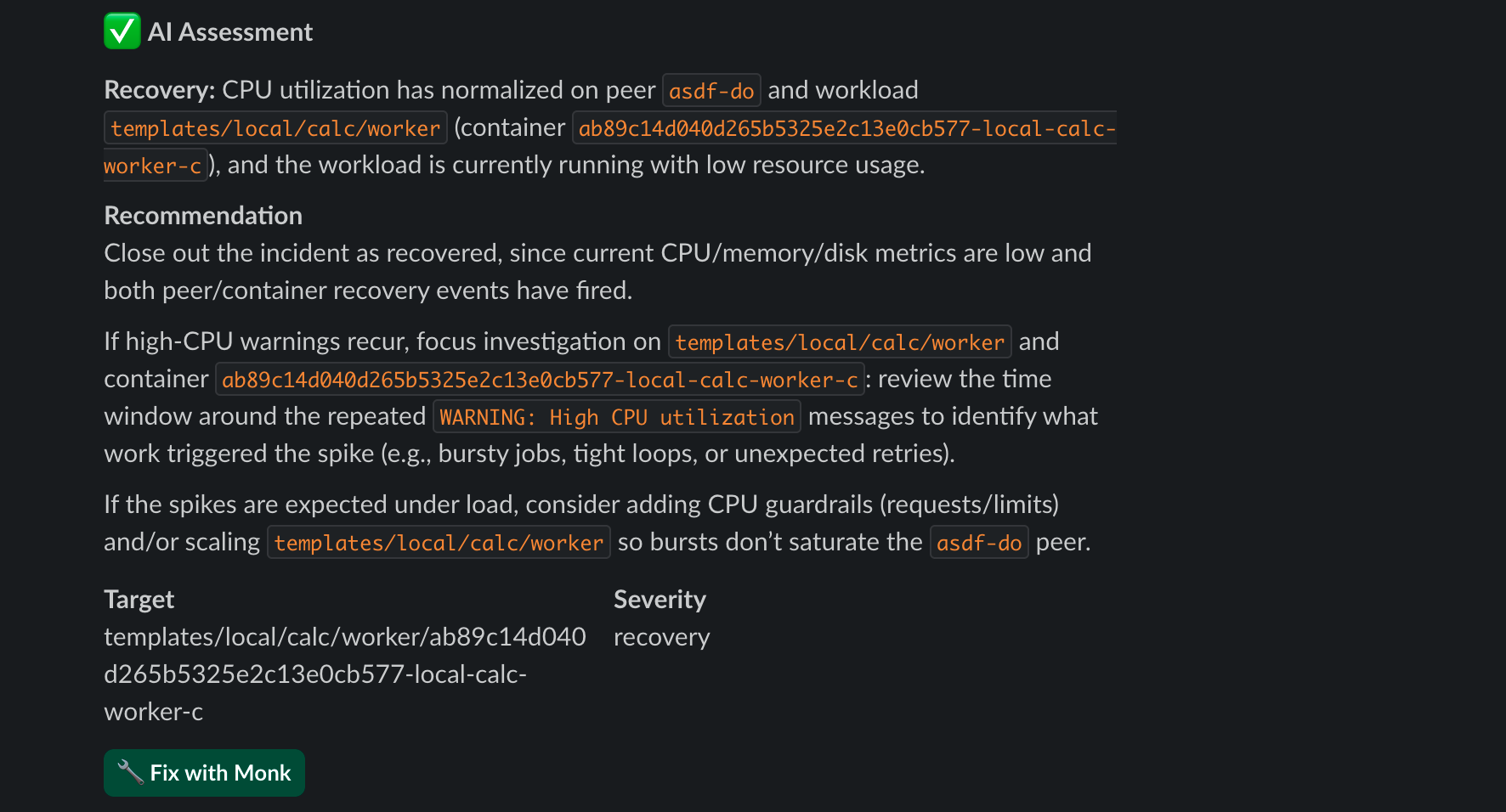 Slack Watcher Alert Normalized