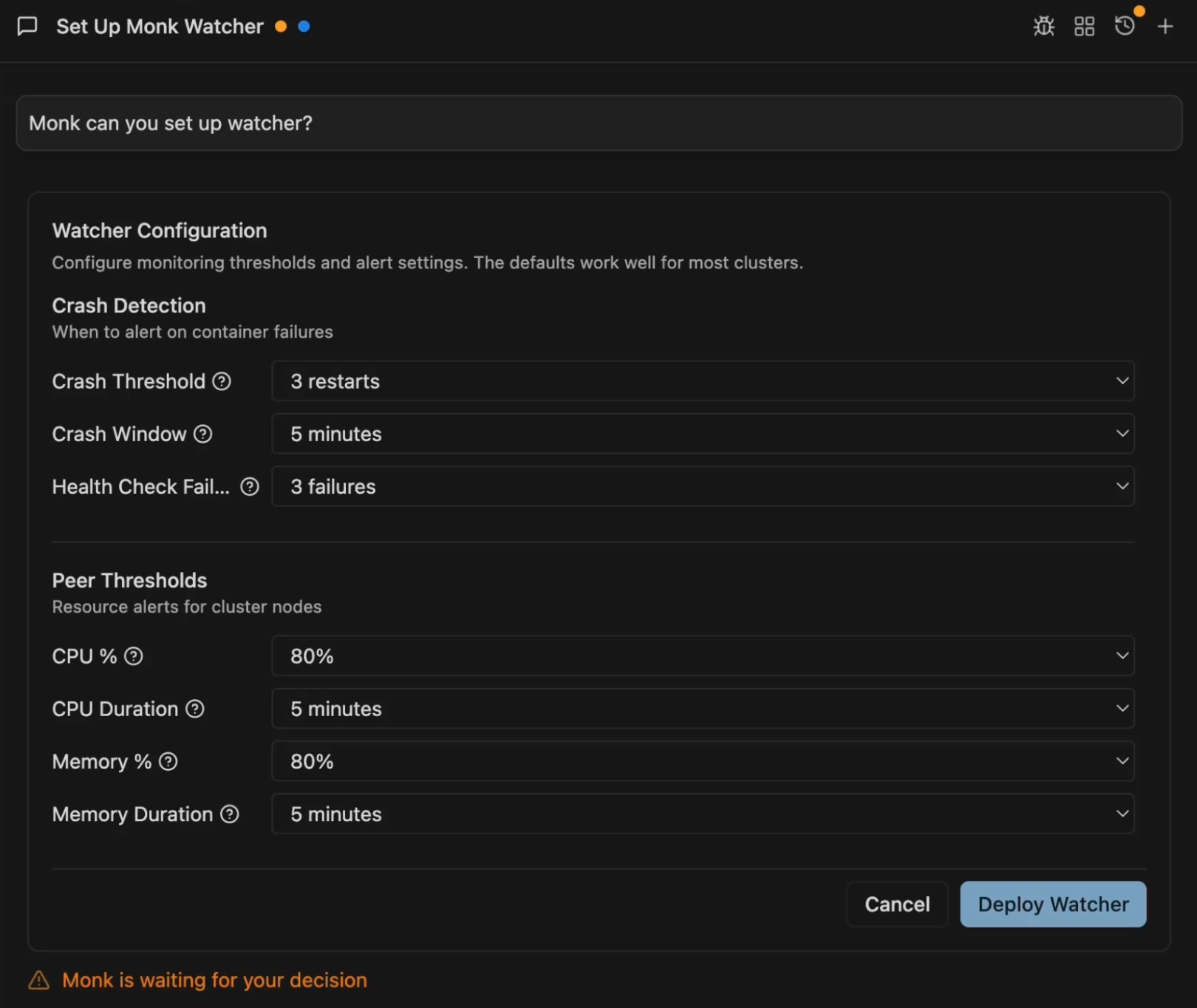 Slack Watcher Configuration