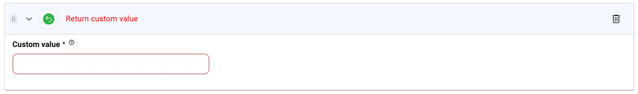 Return Custom Value UI