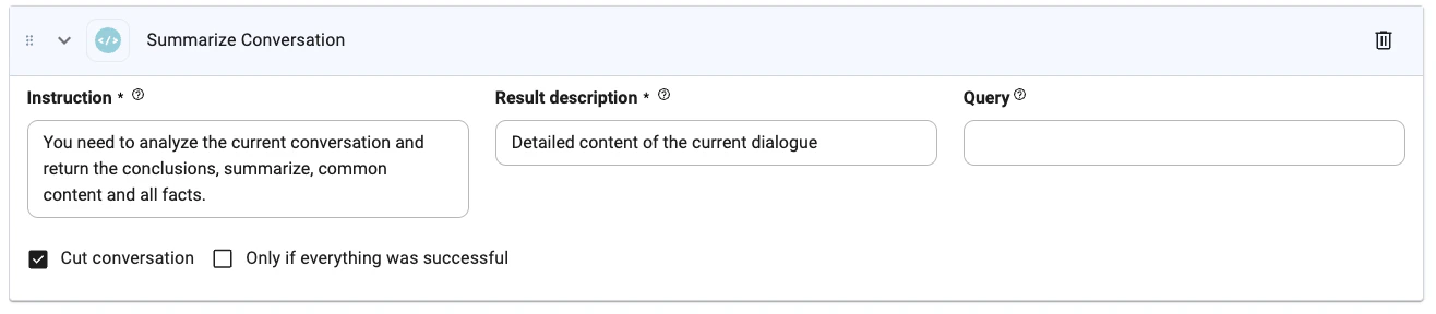 Summarize Conversation Interface