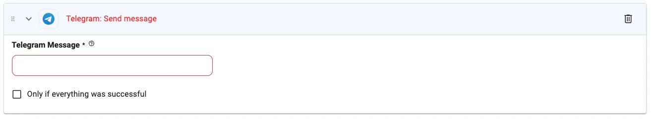 Telegram Send Message UI