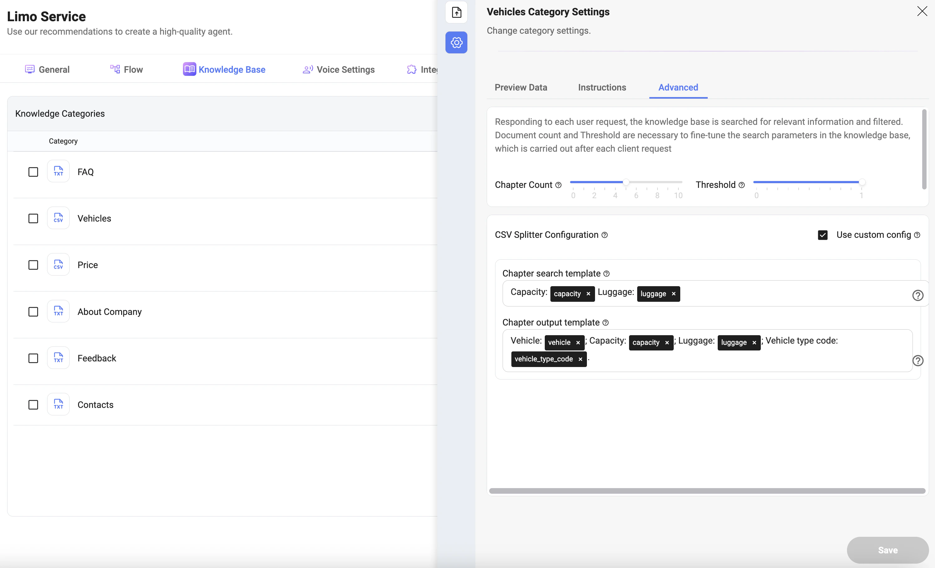 Knowledge Base Tab
