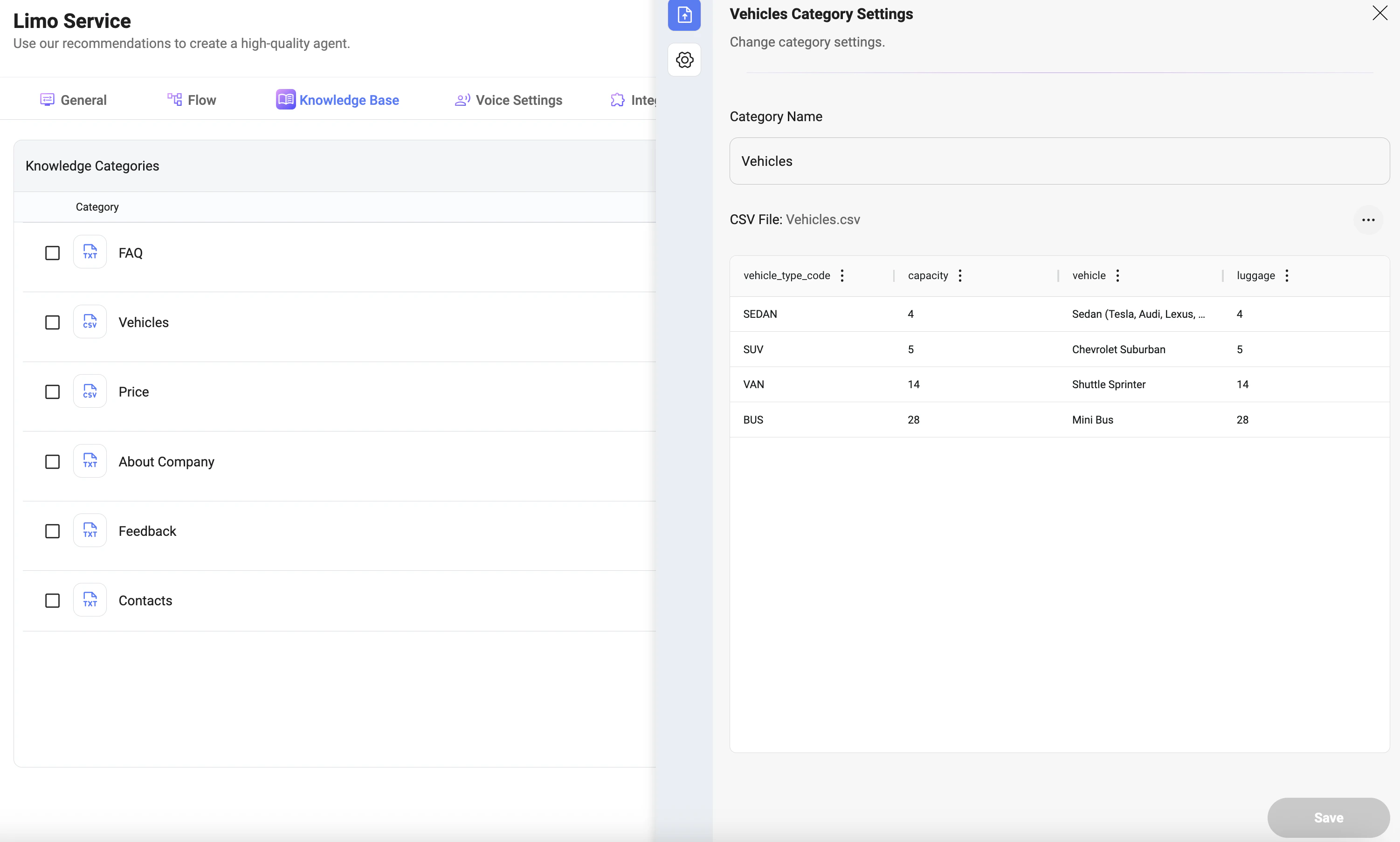 Knowledge Base Tab