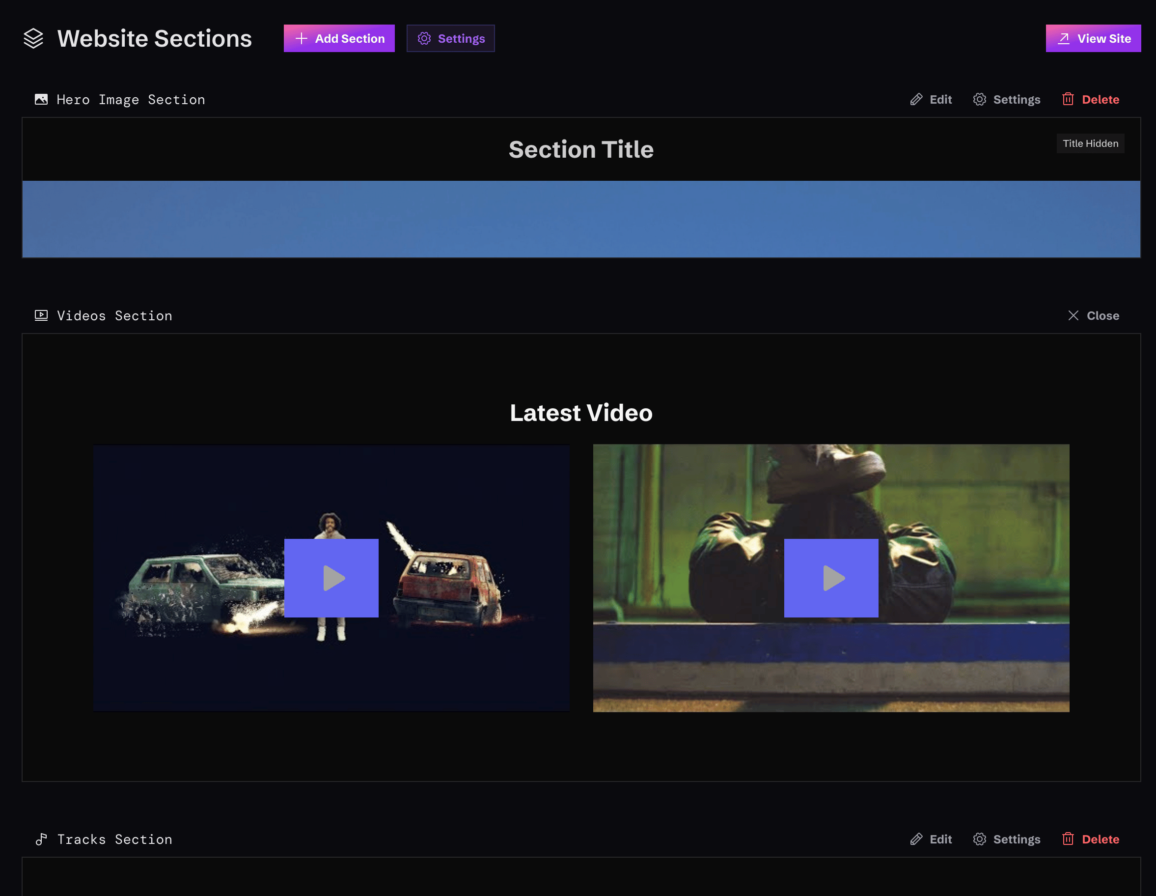 Monophonic.io Site Sections