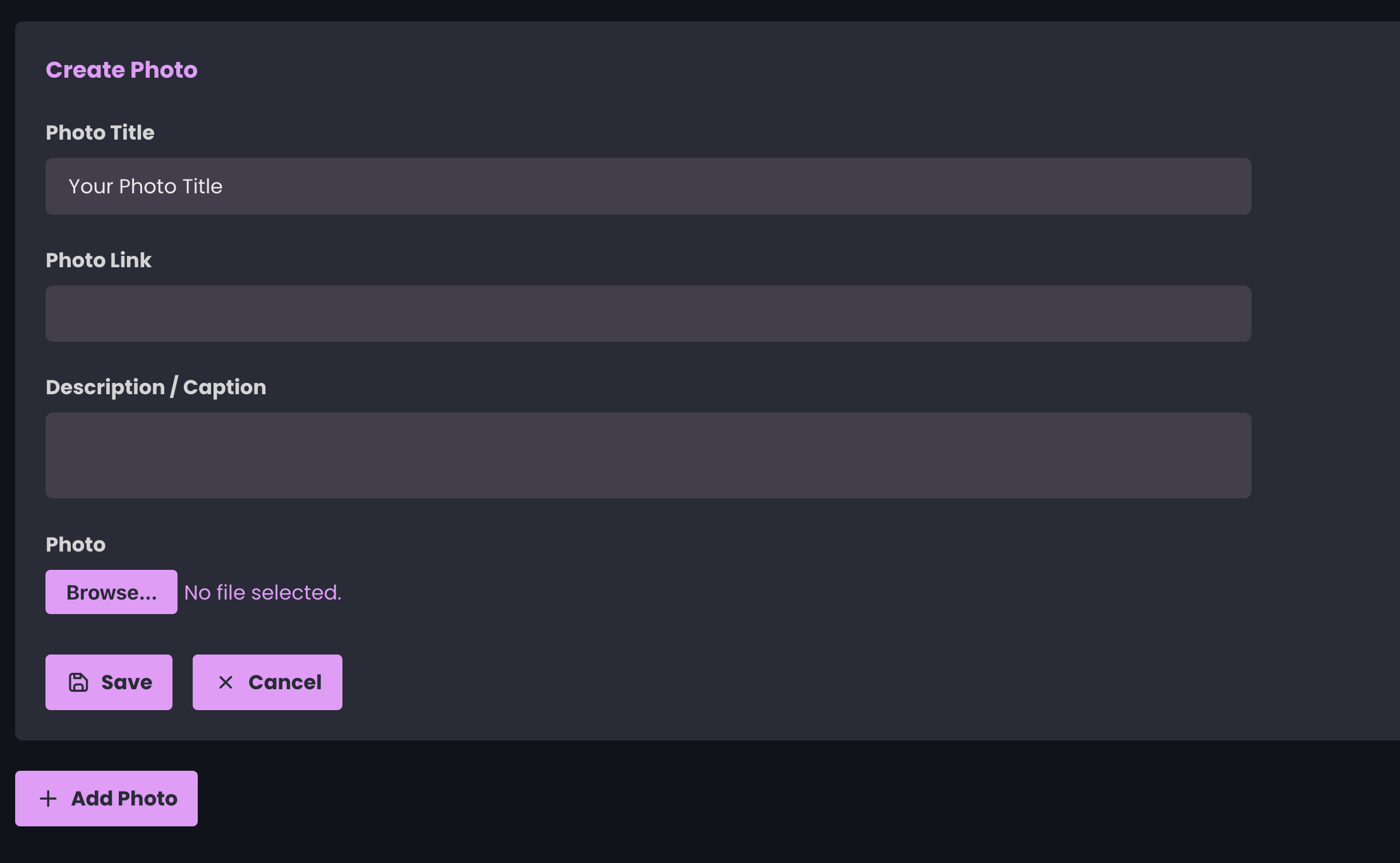 Monophonic.io Photo form