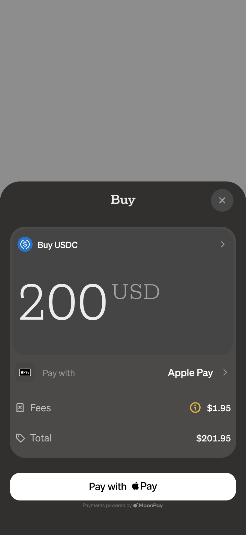 MoonPay headless integration frame