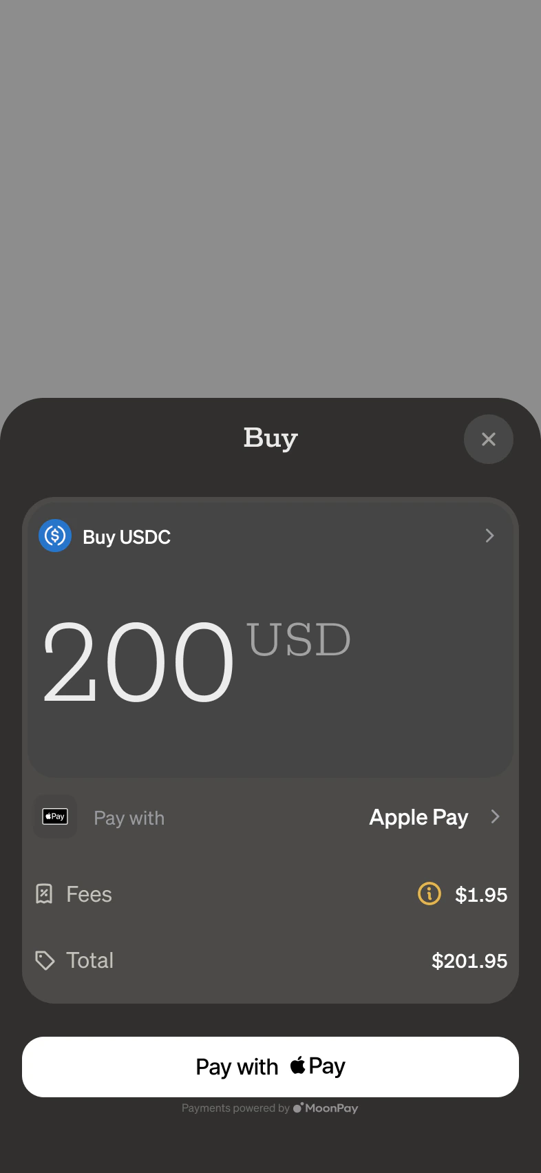 MoonPay headless integration frame