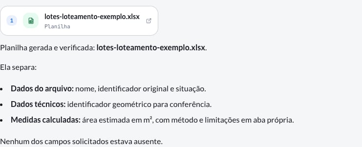 Morada OS response with an Excel spreadsheet of both plots for download