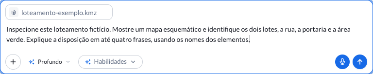 Morada OS message box with the KMZ attached and a request to inspect it