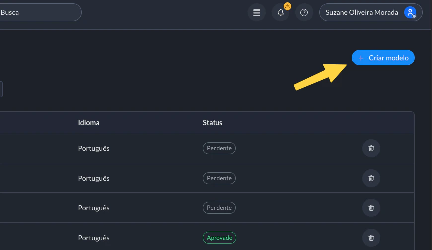Criar Modelo Mensagem